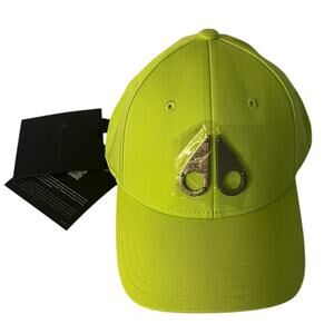 Moose Knuckles  Fashion Logo Icon Cap Cotton Silver-Tone Logo  Lime Green - NWT